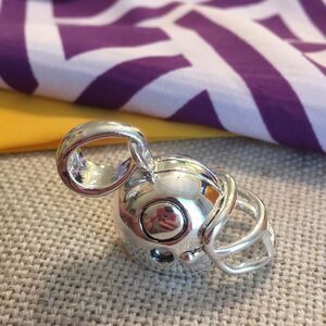 BEST Football Helmet Pendant / Slide Silvertone